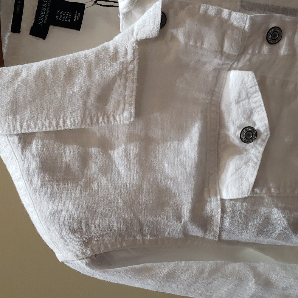NWT JNY  white 100%linen white jackets - Picture 8 of 16